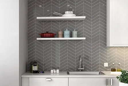 Effect unicolor, Color grey, Background tile, Ceramics, 5.2x18.6 cm, Finish glossy