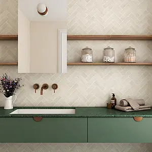 Background tile, Color beige, Glazed porcelain stoneware, 5x15 cm, Finish antislip