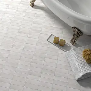 Background tile, Color white, Glazed porcelain stoneware, 5x15 cm, Finish antislip