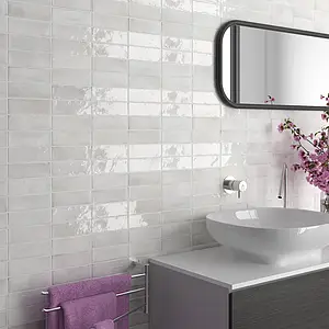 Background tile, Color white, Glazed porcelain stoneware, 5x15 cm, Finish antislip