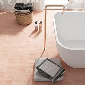Background tile, Color pink, Glazed porcelain stoneware, 5x15 cm, Finish antislip