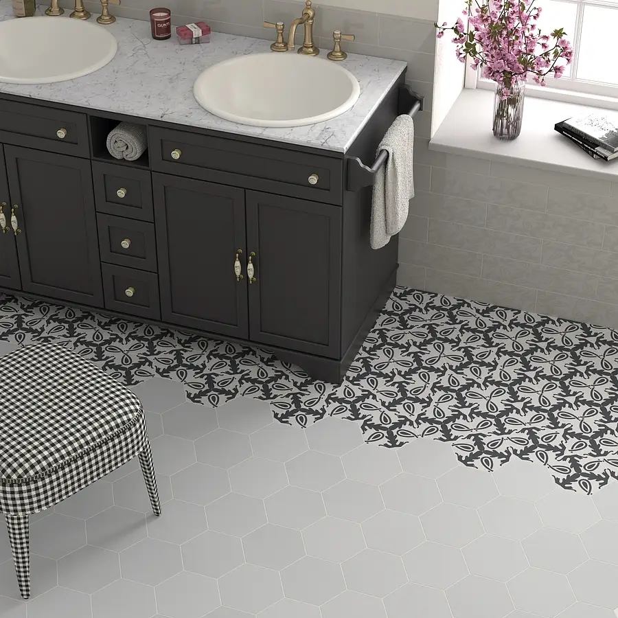 Background tile, Color grey, Ceramics, 10x40 cm, Finish glossy
