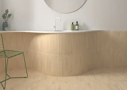 Background tile, Color beige, Glazed porcelain stoneware, 5x40 cm, Finish antislip