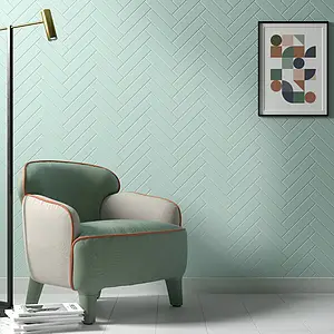 Effect unicolor, Color green, Background tile, Ceramics, 5x20 cm, Finish matte 