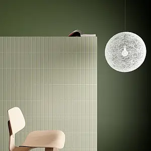 Azulejo de fundo, Efeito unicolor, Cor verde, Cerâmica, 5x20 cm, Superfície mate