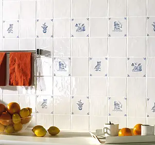 Background tile, Effect unicolor, Color white, Ceramics, 13.2x13.2 cm, Finish glossy