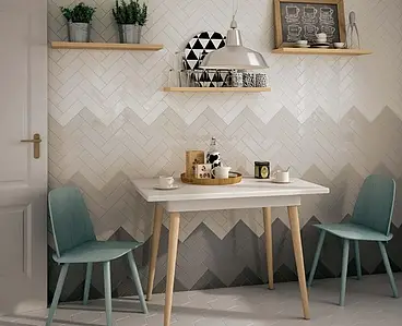 Effect unicolor, Color white, Background tile, Ceramics, 6.5x20 cm, Finish glossy