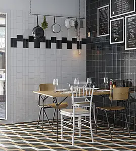 Background tile, Color black, Ceramics, 13.2x13.2 cm, Finish glossy
