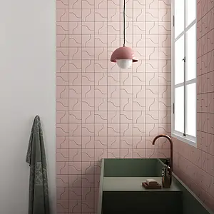 Background tile, Effect unicolor, Color pink, Ceramics, 8.3x12 cm, Finish matte