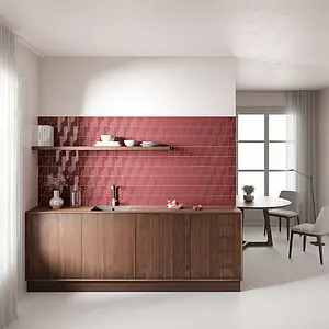 Background tile, Effect unicolor, Color red, Ceramics, 8.3x12 cm, Finish matte