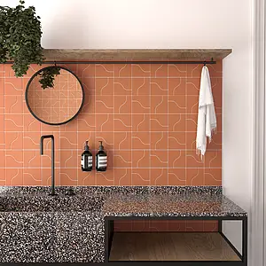 Background tile, Effect unicolor, Color orange, Ceramics, 8.3x12 cm, Finish matte