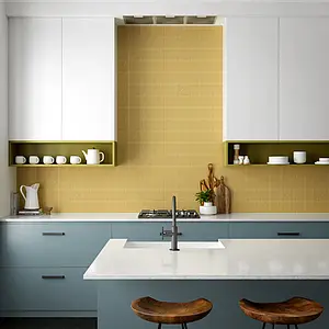 Background tile, Effect unicolor, Color yellow, Ceramics, 8.3x12 cm, Finish matte