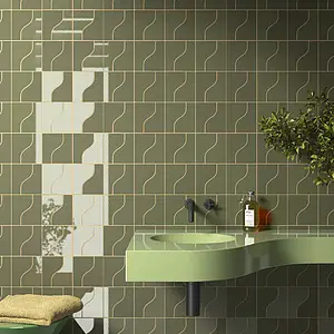 Background tile, Effect unicolor, Color green, Ceramics, 8.3x12 cm, Finish matte