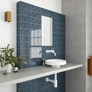 Background tile, Effect unicolor, Color navy blue, Ceramics, 8.3x12 cm, Finish glossy