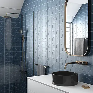 Background tile, Effect unicolor, Color navy blue, Ceramics, 8.3x12 cm, Finish matte