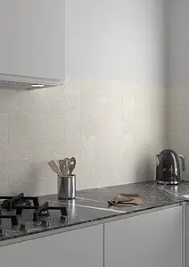Background tile, Effect other stones, Color white, Glazed porcelain stoneware, 16.8x16.8 cm, Finish antislip