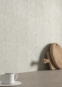 Background tile, Effect other stones, Color white, Glazed porcelain stoneware, 16.8x16.8 cm, Finish antislip