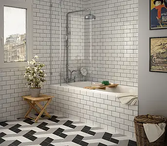 Carrelage, Teinte blanche, Style métro, Céramique, 7.5x15 cm, Surface brillante