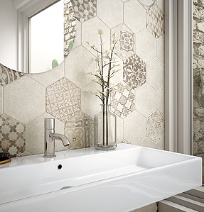 Hexatile Cement Porcelain Tiles produced by Equipe Ceramicas, Style patchwork, Concrete effect, faux encaustic tiles