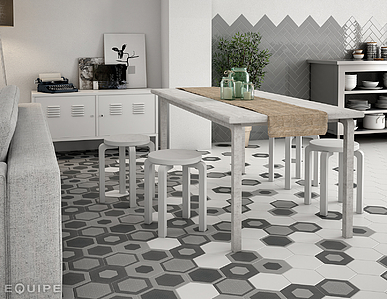 Hexatile Porcelain Tiles produced by Equipe Ceramicas, Style patchwork, faux encaustic tiles