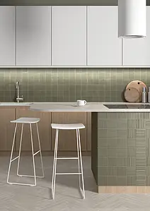 Background tile, Color green, Glazed porcelain stoneware, 10x10 cm, Finish matte