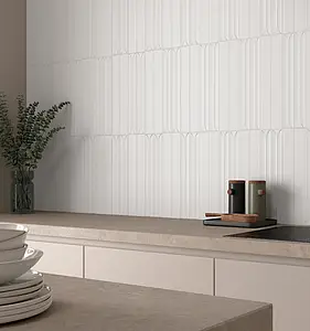 Background tile, Effect unicolor, Color white, Ceramics, 5x40 cm, Finish matte