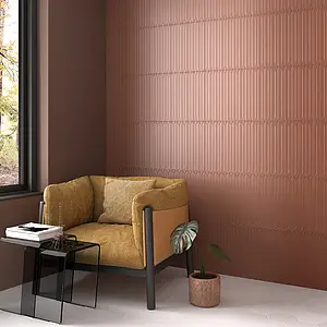 Background tile, Effect unicolor, Color brown, Ceramics, 5x40 cm, Finish matte