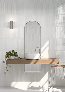 Background tile, Color grey,white, Glazed porcelain stoneware, 5x30 cm, Finish glossy