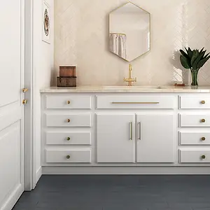 Background tile, Color beige, Style zellige, Ceramics, 6.5x20 cm, Finish glossy