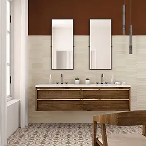 Background tile, Effect unicolor, Color beige, Ceramics, 5x25 cm, Finish matte