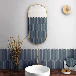 Background tile, Effect unicolor, Color navy blue, Ceramics, 5x25 cm, Finish matte