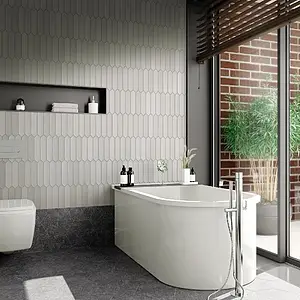 Background tile, Effect unicolor, Color grey, Ceramics, 5x25 cm, Finish matte