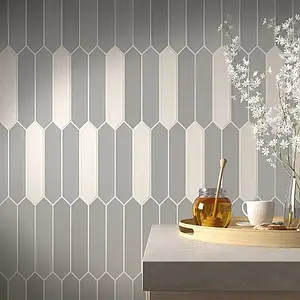 Background tile, Effect unicolor, Color white, Ceramics, 5x25 cm, Finish matte