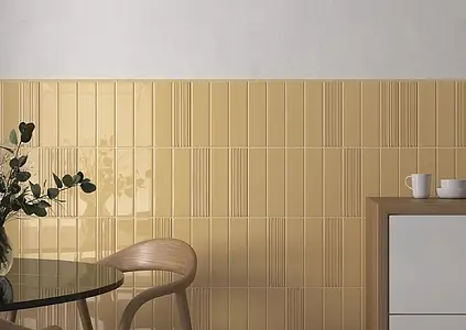 Background tile, Effect unicolor, Color yellow, Ceramics, 6x24.6 cm, Finish glossy