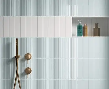 Background tile, Effect unicolor, Color white, Ceramics, 6x24.6 cm, Finish matte