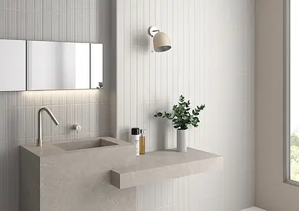 Background tile, Effect unicolor, Color white, Ceramics, 6x24.6 cm, Finish matte