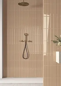 Background tile, Effect unicolor, Color brown, Ceramics, 6x24.6 cm, Finish glossy