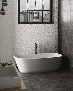 Background tile, Color white, Ceramics, 10.8x12.4 cm, Finish matte