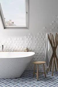 Background tile, Color white, Ceramics, 10.7x12.4 cm, Finish glossy