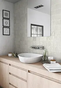 Background tile, Color grey, Style zellige, Ceramics, 10x10 cm, Finish Honed