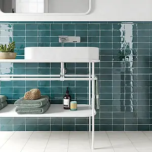 Background tile, Color navy blue, Style zellige, Ceramics, 7.5x15 cm, Finish glossy