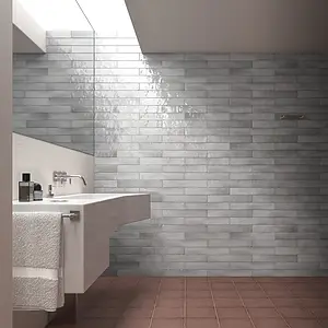 Background tile, Color grey, Style zellige, Ceramics, 6.5x40 cm, Finish glossy