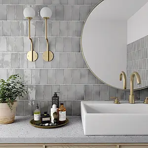 Background tile, Color grey, Style zellige, Ceramics, 7.5x15 cm, Finish glossy