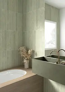 Background tile, Effect other marbles, Color green, Glazed porcelain stoneware, 7.5x60 cm, Finish antislip