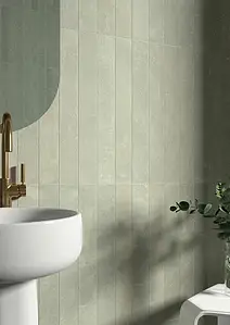 Background tile, Effect other marbles, Color green, Glazed porcelain stoneware, 7.5x60 cm, Finish antislip