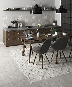 Background tile, Effect faux encaustic tiles,terrazzo, Color grey, Glazed porcelain stoneware, 20x20 cm, Finish antislip