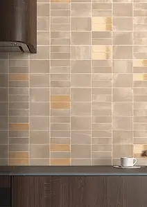 Background tile, Color yellow, Glazed porcelain stoneware, 5x15 cm, Finish glossy