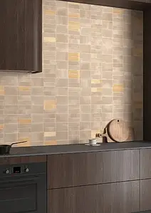 Background tile, Color yellow, Glazed porcelain stoneware, 5x15 cm, Finish glossy