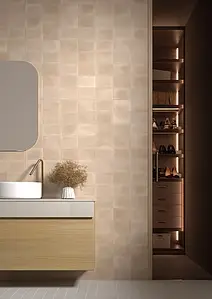 Background tile, Color beige, Glazed porcelain stoneware, 10x15 cm, Finish antislip