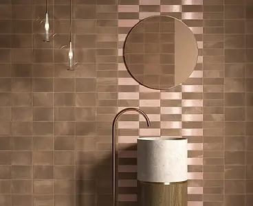 Background tile, Color brown, Glazed porcelain stoneware, 5x15 cm, Finish antislip